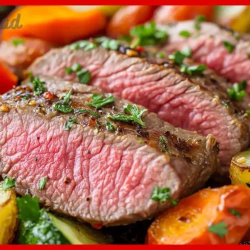 Rosa Rinderfilet mit Ofengemüse