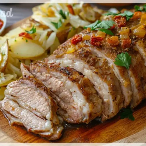 Geschmorte Schweinebrust mit Kohl