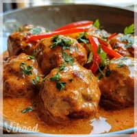 Hackbällchen in Paprika-Sahne-Sauce einfach zubereiten