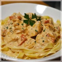 Hähnchenstreifen mit sahniger Pasta-Sauce genießen!