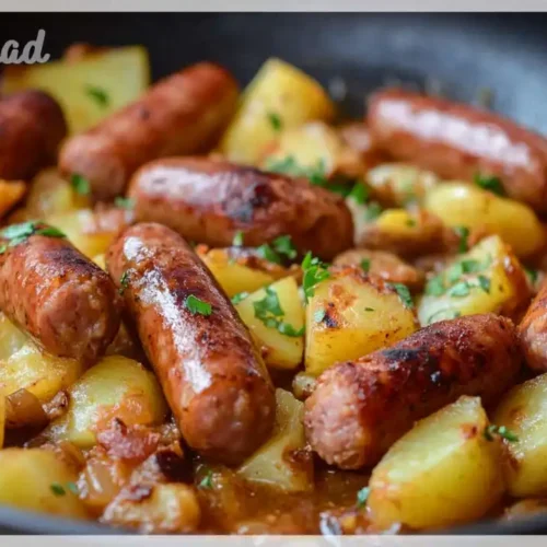 Kartoffelgulasch mit Wiener Würstchen