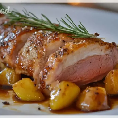 Knuspriger Schweinebraten mit aromatischer Soße