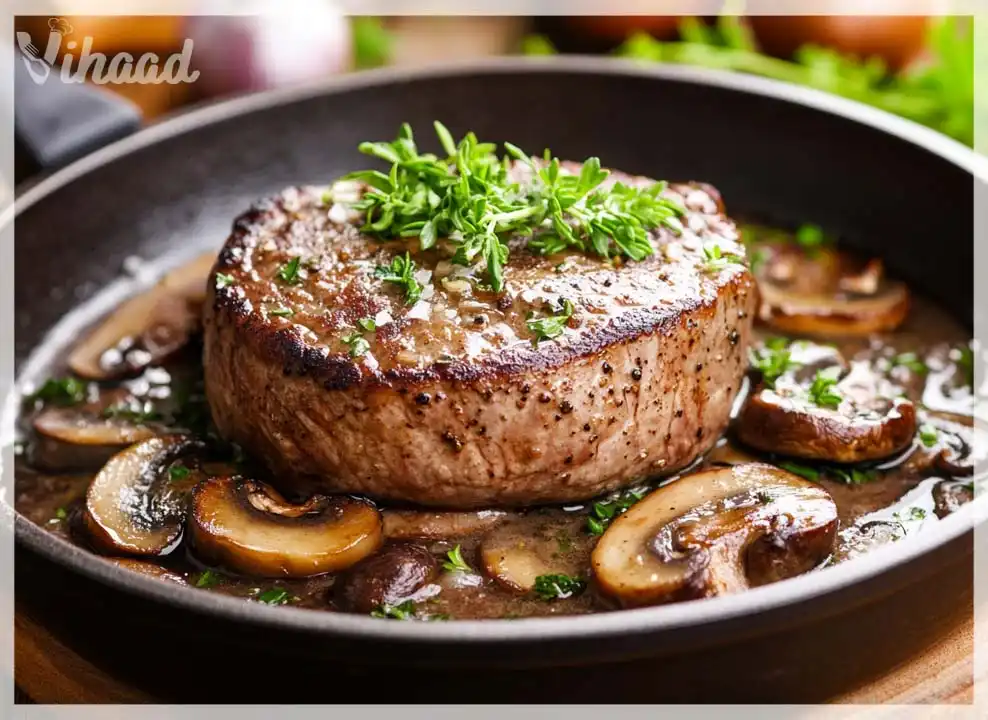 Zartes Filet Mignon in einer köstlichen Portobello-Cremesauce genießen