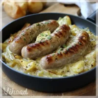 Bratwurst auf Rahmwirsing mit Kartoffeln genießen!