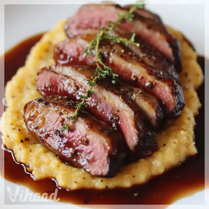 Entenbrust in Rotweinsauce mit Polenta zubereiten