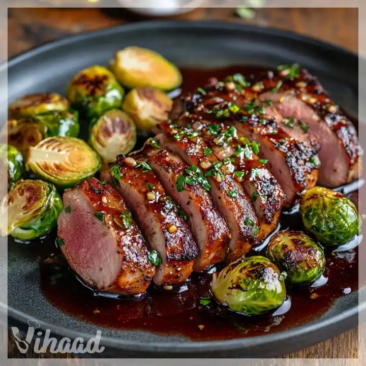 Entenbrust in Rotweinsauce mit Rosenkohl genießen!