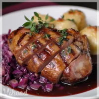 Entenbrust in Rotweinsauce mit Rotkohl und Knödeln genießen