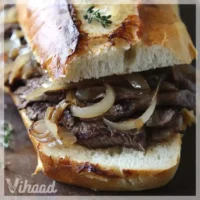 Französisches Zwiebelsteak-Sandwich einfach zubereiten