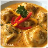 Maultaschen mit Paprika-Rahmsoße einfach zubereiten