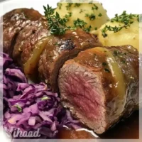 Rinderrouladen mit Rotkohl und Kartoffelknödeln genießen