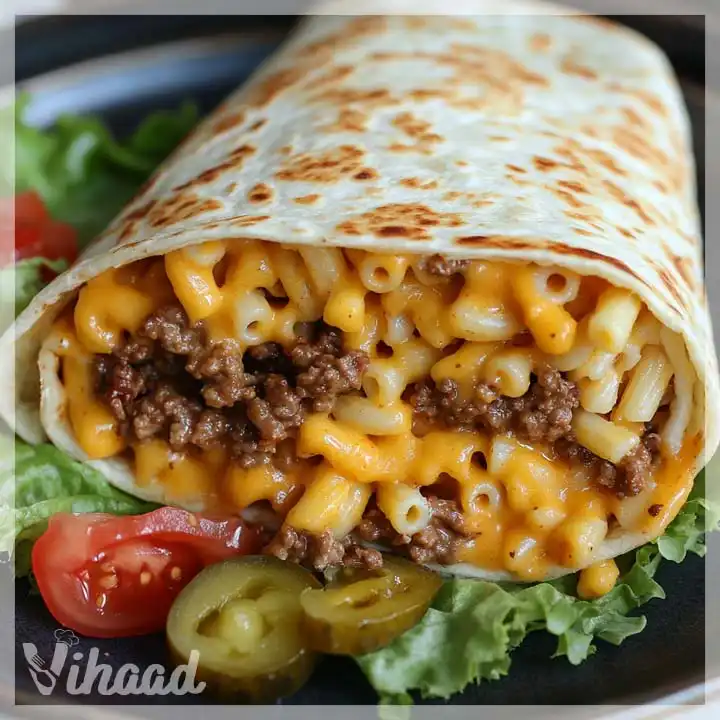 Rindfleisch-Mac-and-Cheese-Burger-Wrap einfach zubereiten