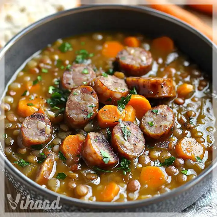 Schnelle Linsensuppe mit Würstchen für jeden Tag