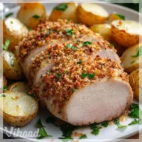 Schweinefilet mit Bröselkruste und Röstkartoffeln genießen