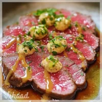 Tataki von Rind mit Koriander-Mayonnaise genießen!