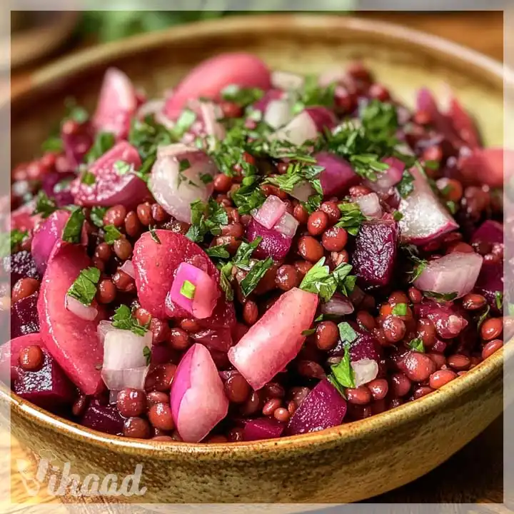 Rote Linsen-Salat mit Roter Bete für gesunde Ernährung