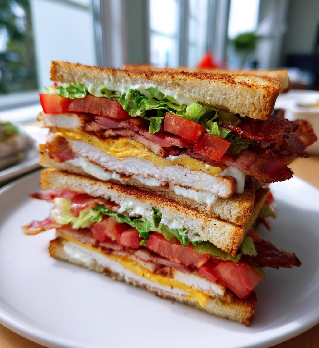 Clubsandwich mit Bacon und Hähnchenfilet - detail 1