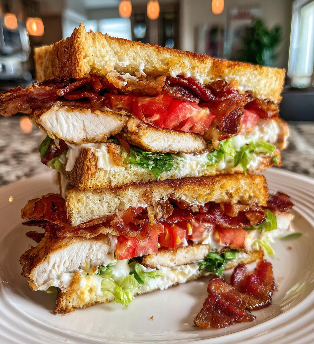 Clubsandwich mit Bacon und Hähnchenfilet