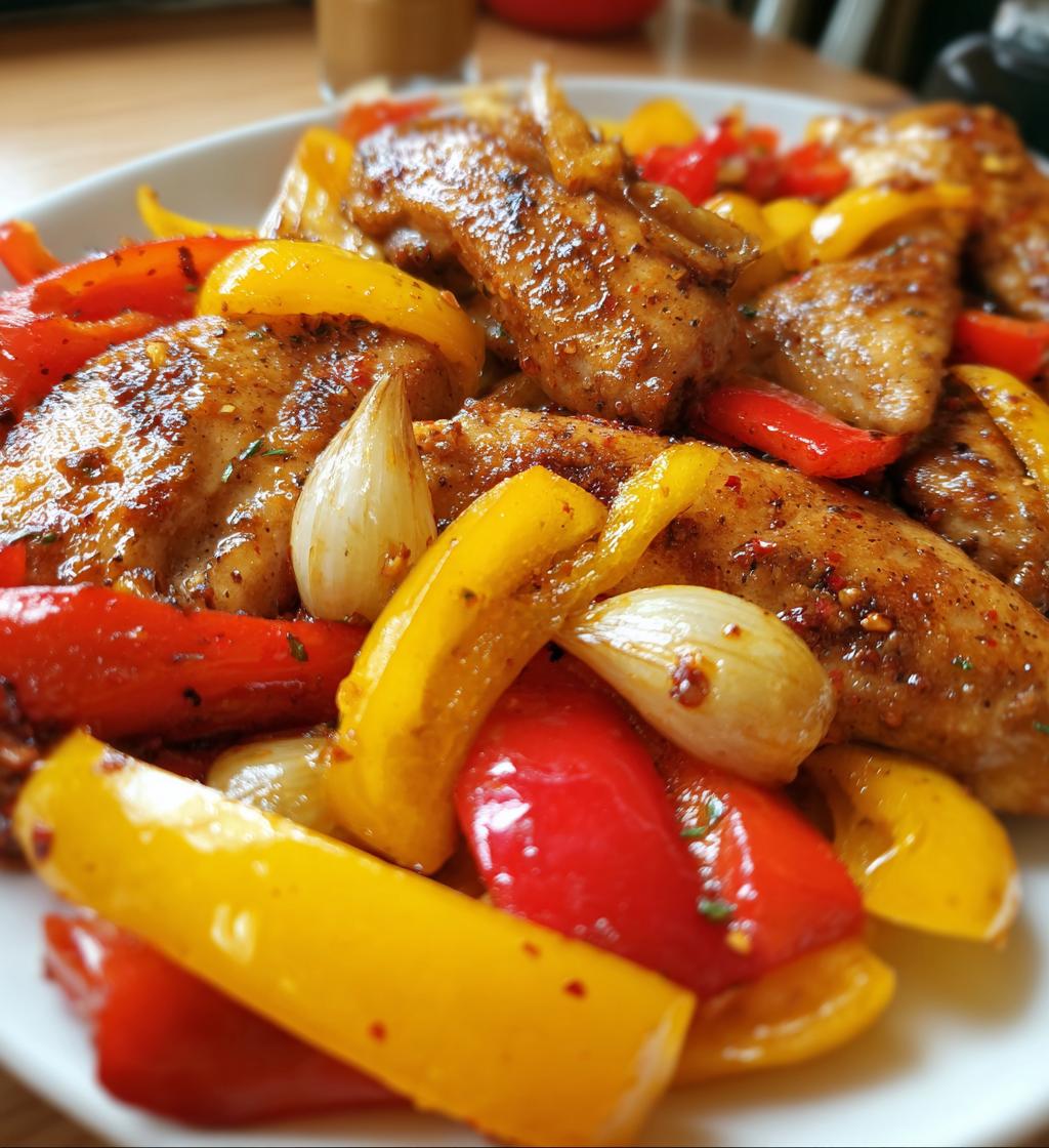 Würziges Hähnchenfilet mit Paprika und Knoblauch