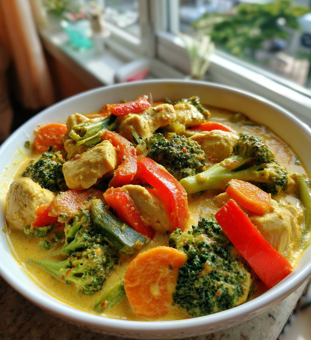 curry gemüsepfanne mit hähnchen - detail 1