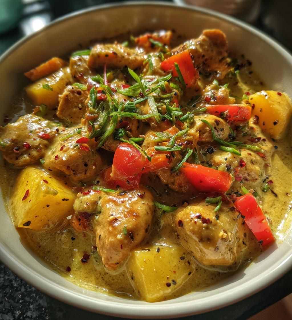 hähnchen curry mit früchten