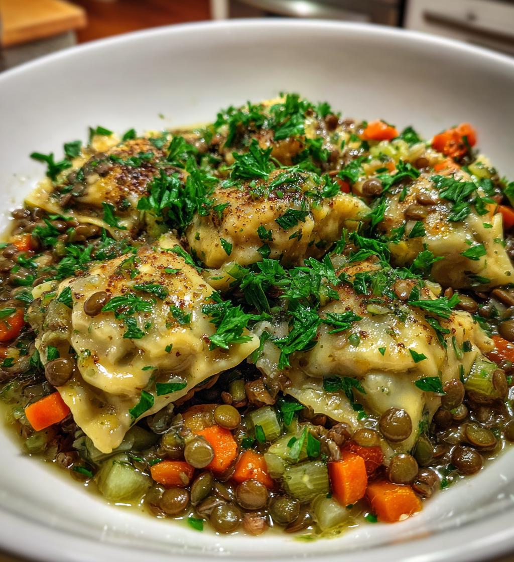 maultaschen linsen - detail 1