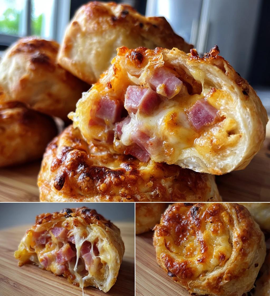 pizzabrötchen mit schinken und käse - detail 1