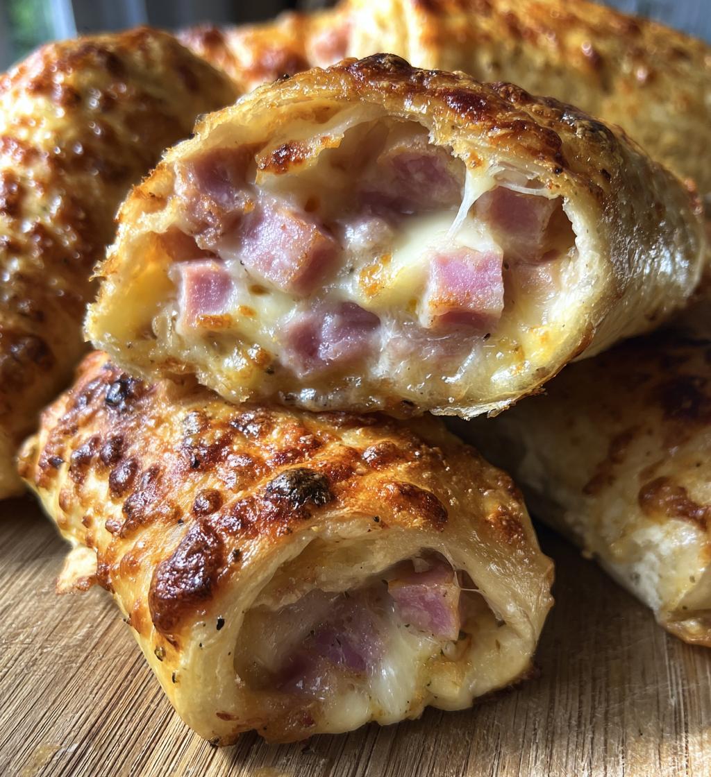 pizzabrötchen mit schinken und käse - detail 2