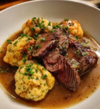 rinderbraten mit knödel
