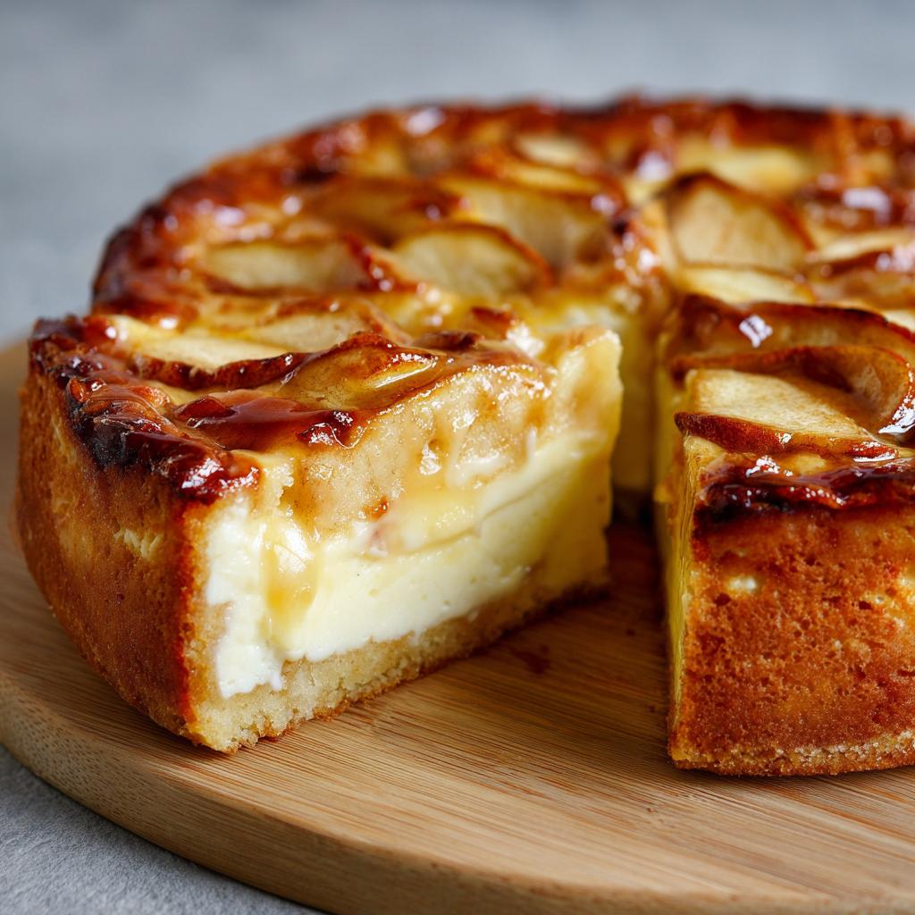 apfelkuchen mit vanillepudding - detail 1