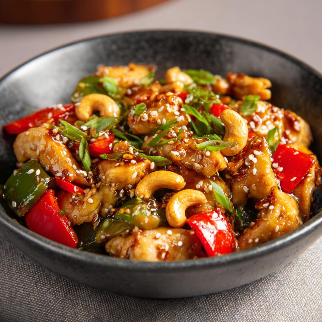 Asiatische Hähnchenbrust mit Cashewkernen