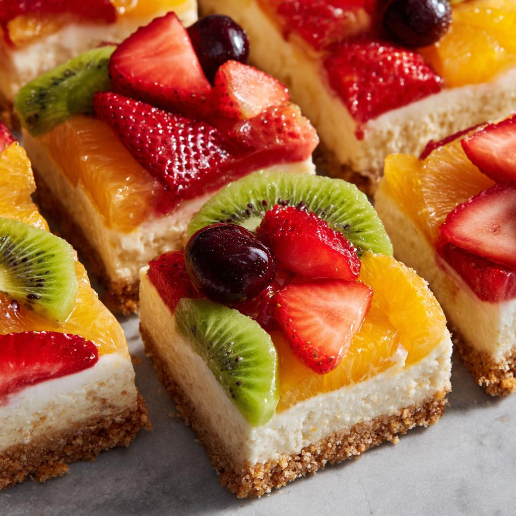 Blechkuchen Käsekuchen mit Früchten