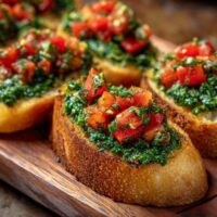 Bärlauch-Bruschetta mit Tomaten