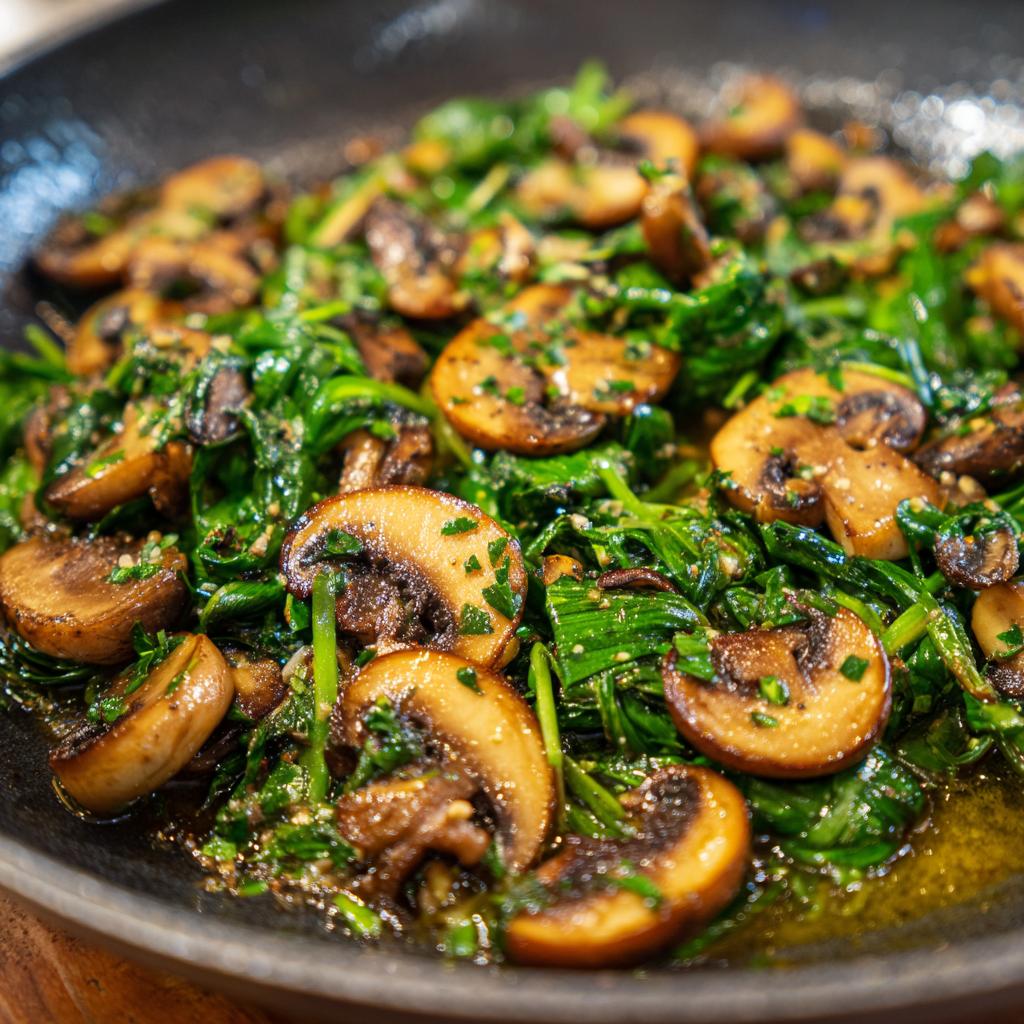 Bärlauch-Champignon-Pfanne - detail 1