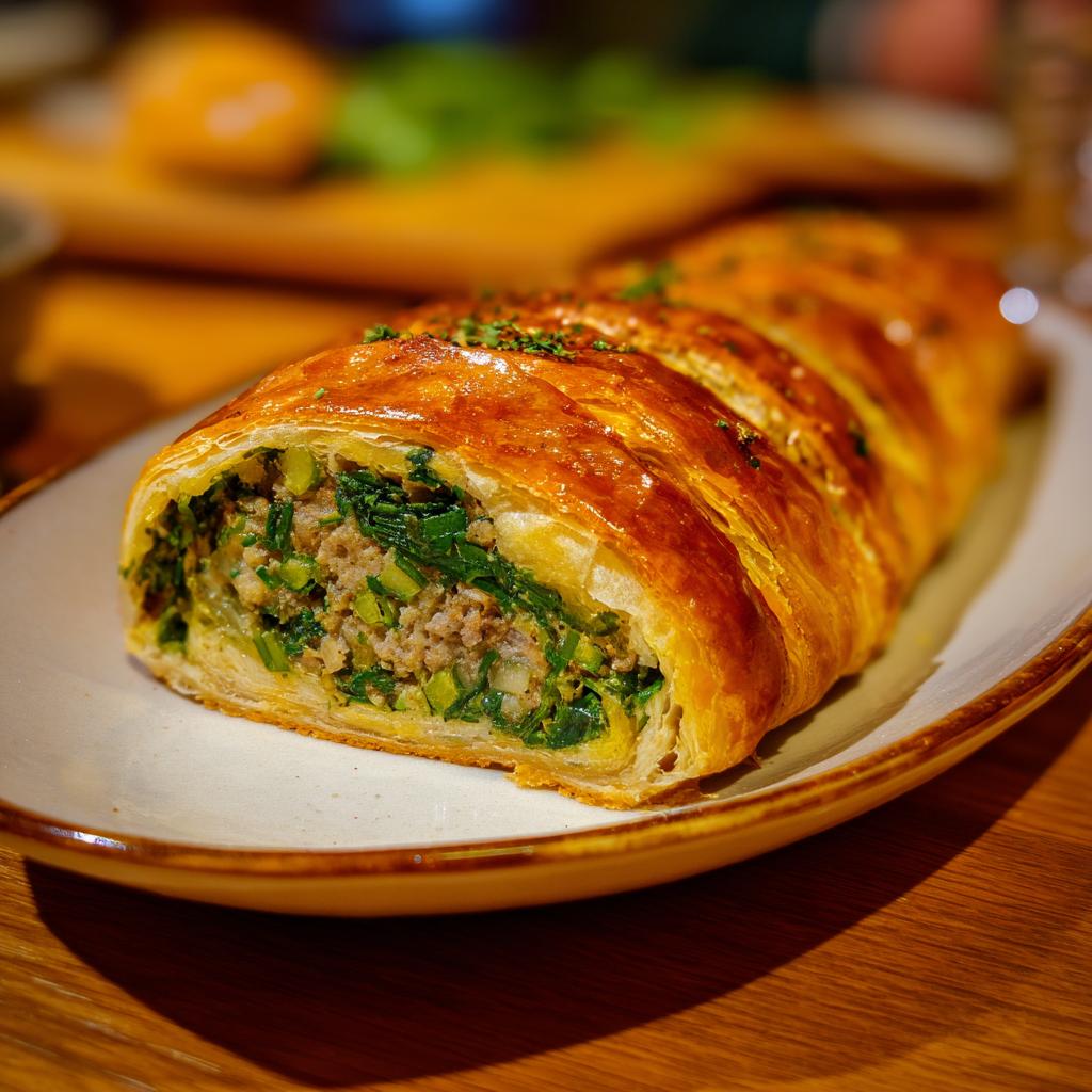 Bärlauch-Fleischstrudel