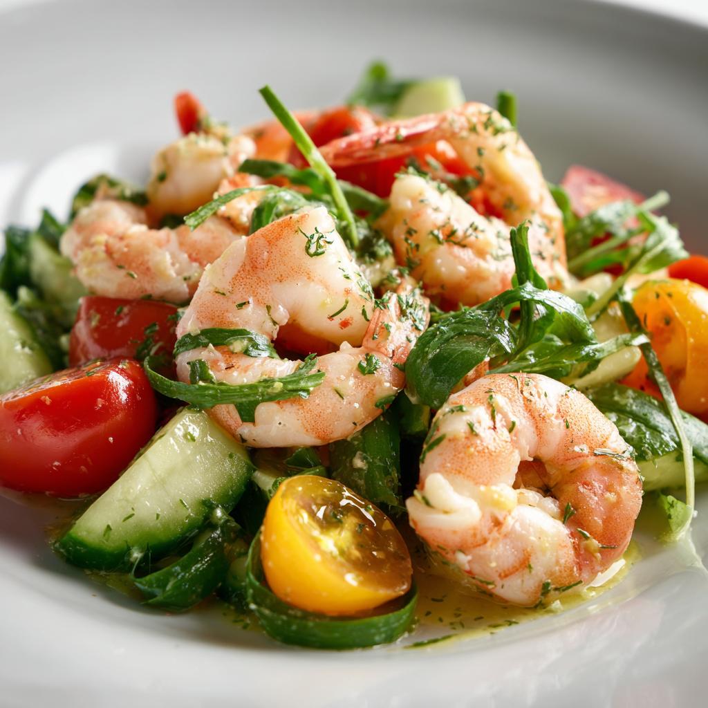 Bärlauch-Garnelensalat