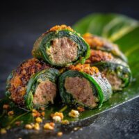 Bärlauch-Hackfleischröllchen