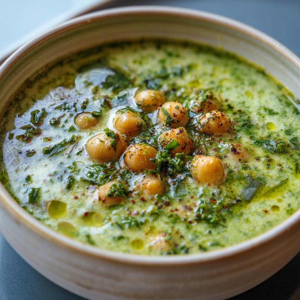 Bärlauch-Kichererbsensuppe