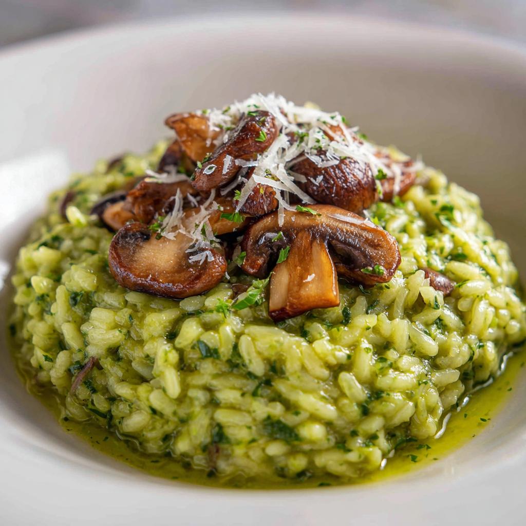 Bärlauch-Risotto mit Pilzen - detail 1