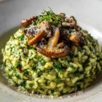 Bärlauch-Risotto mit Pilzen