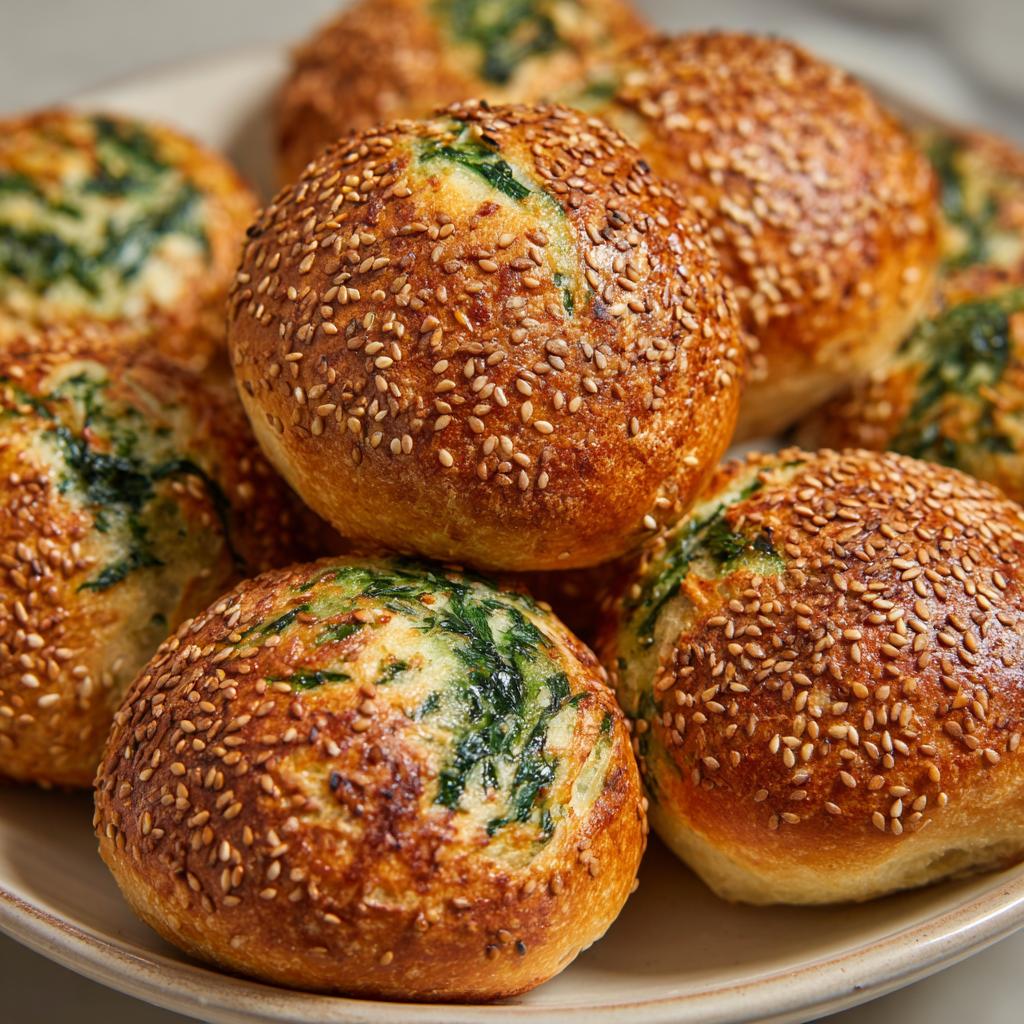 Bärlauch-Sesambrötchen - detail 1