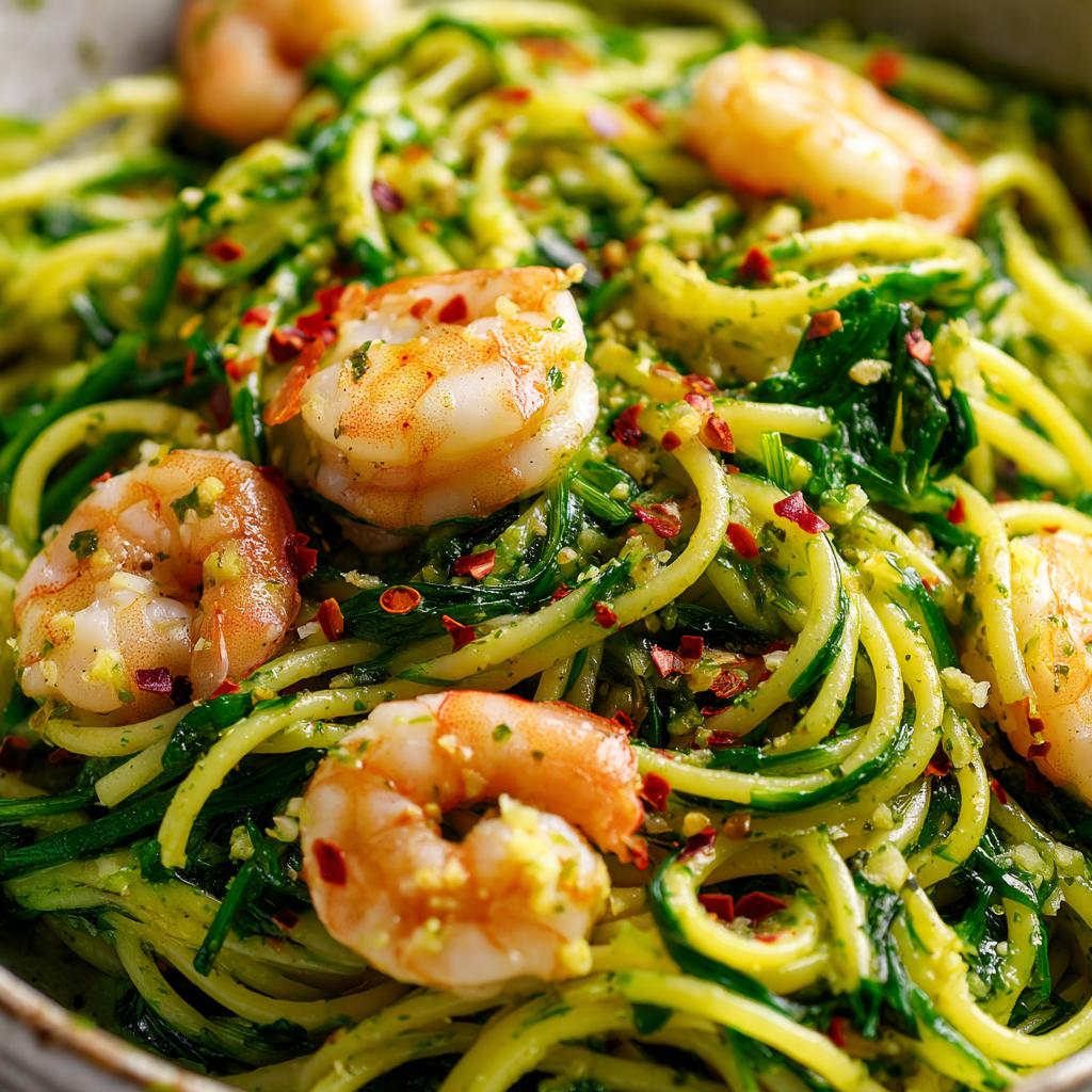 Bärlauch-Shrimps-Spaghetti - detail 1