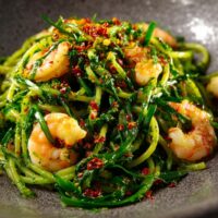 Bärlauch-Shrimps-Spaghetti