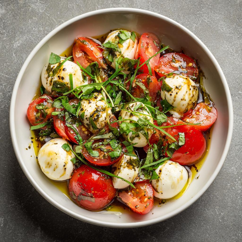 Bärlauch-Tomaten-Mozzarella-Salat