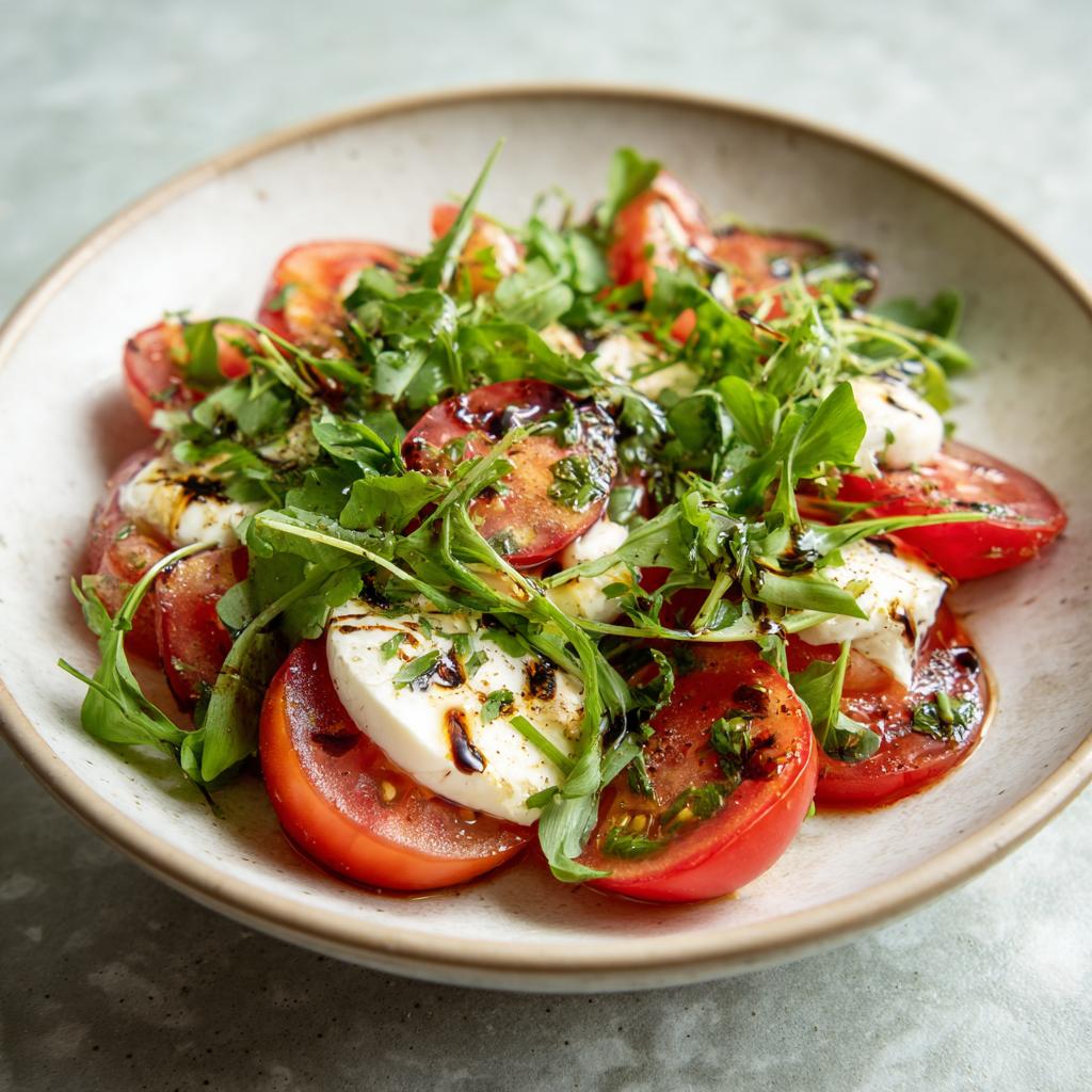 Bärlauch-Tomatensalat mit Mozzarella
