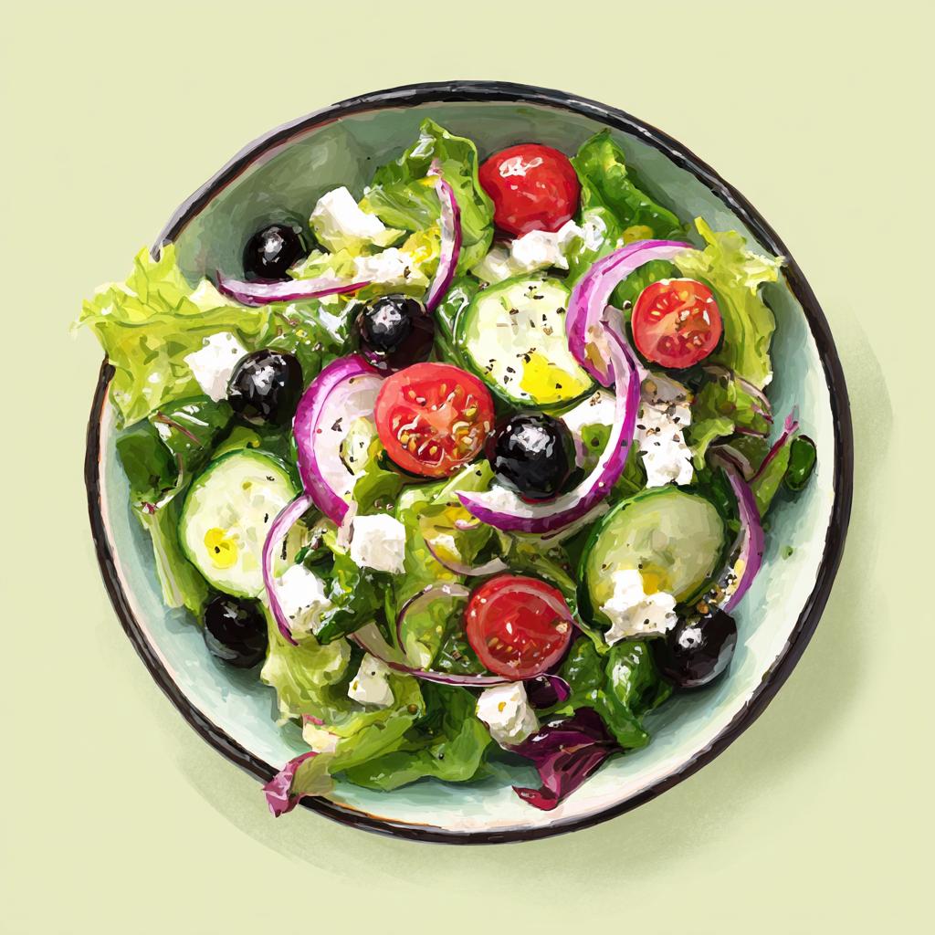 Bunter Salat mit Feta und Oliven - detail 1