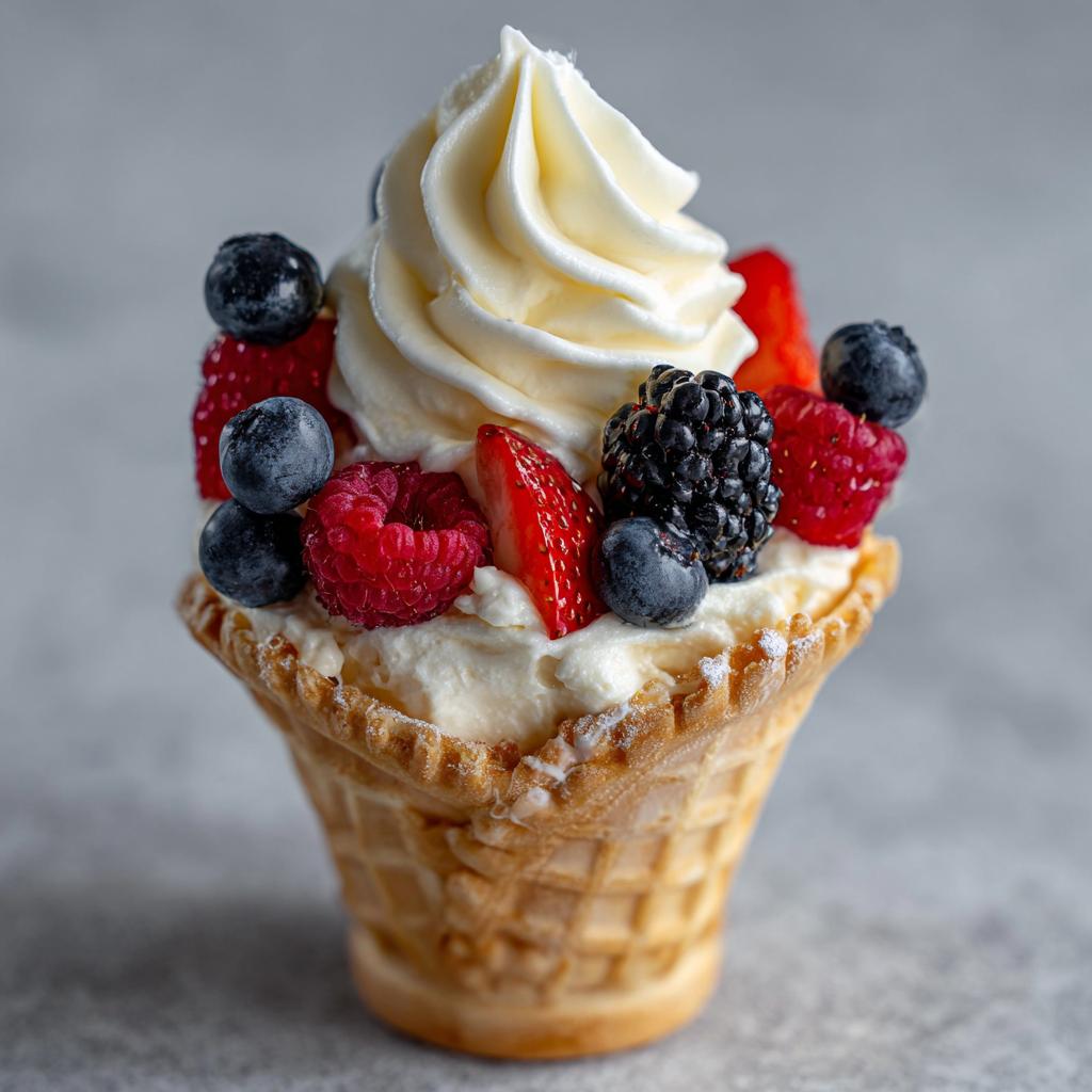 Cheesecake im Waffelhörnchen