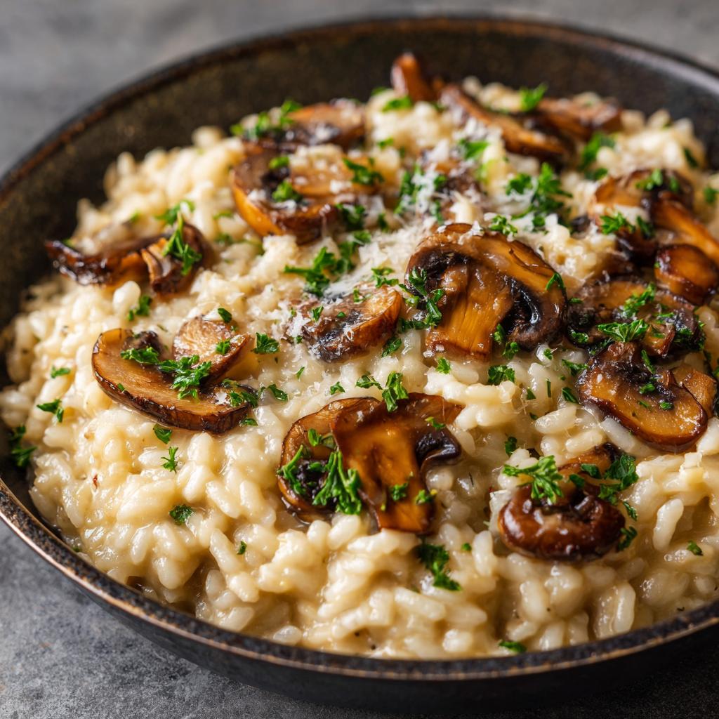 Cremiges Knoblauch-Pilz-Risotto