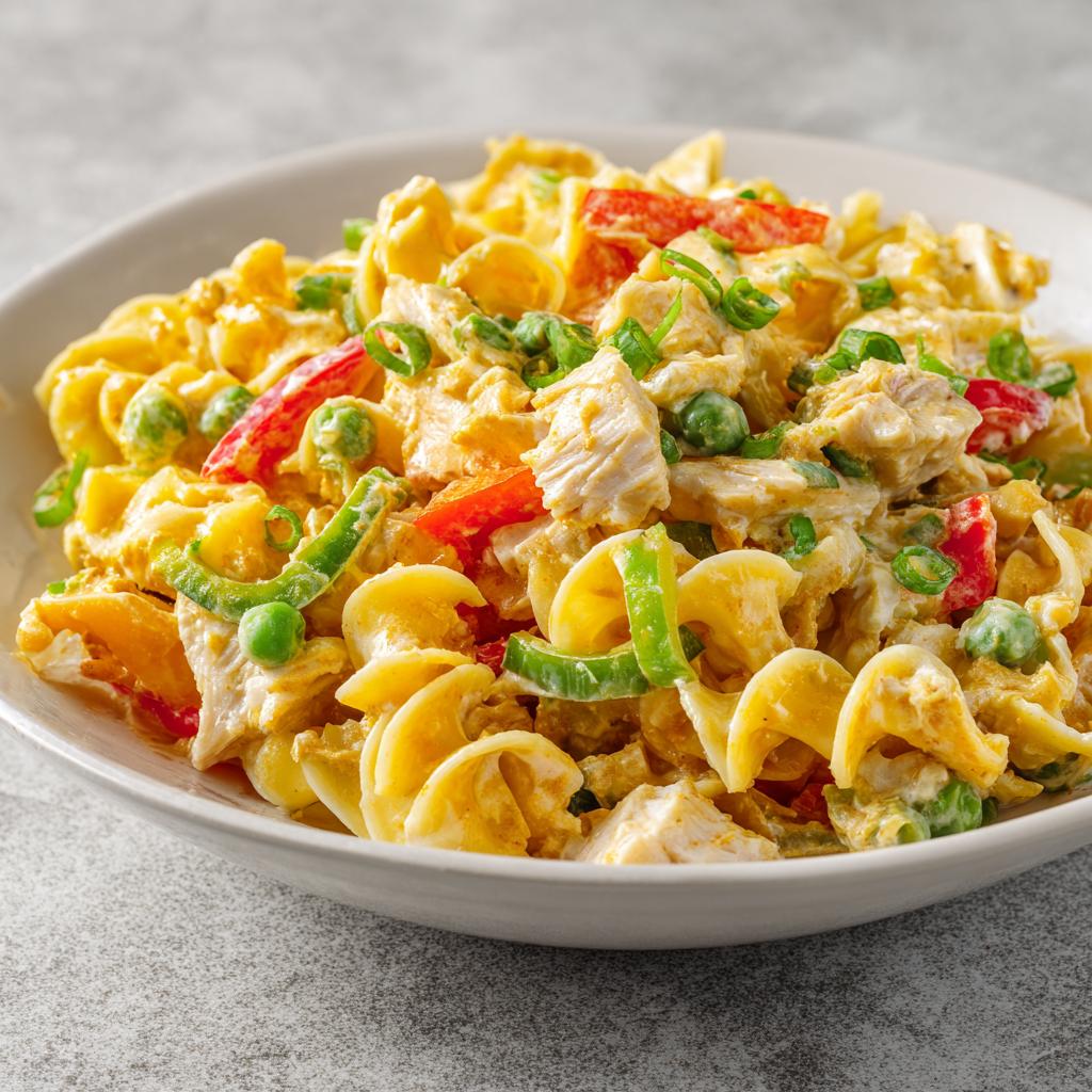 Curry-Hühnchen-Nudelsalat