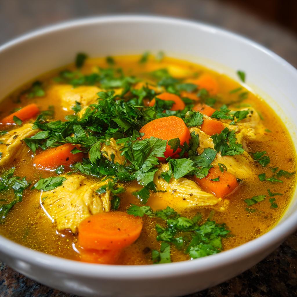 Curry-Hühnchen-Suppe