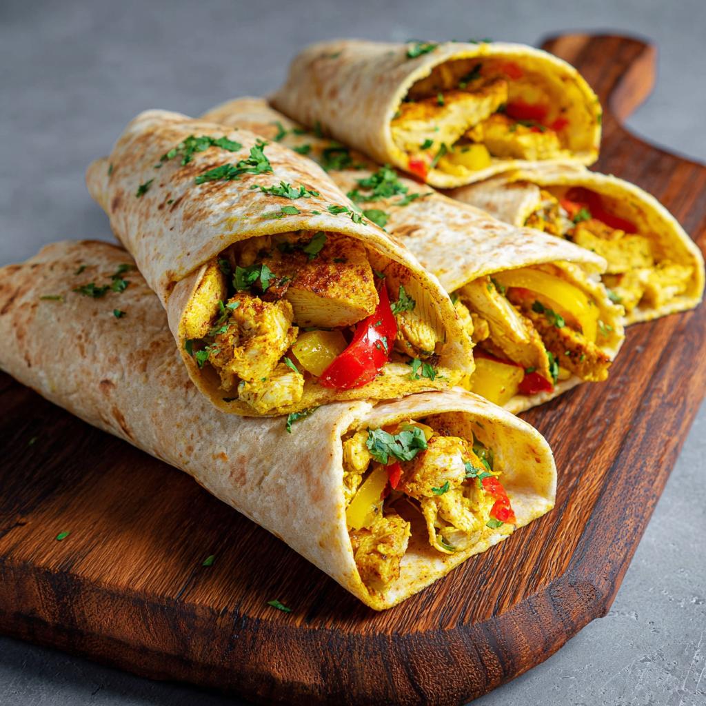Curry Hähnchen Wraps
